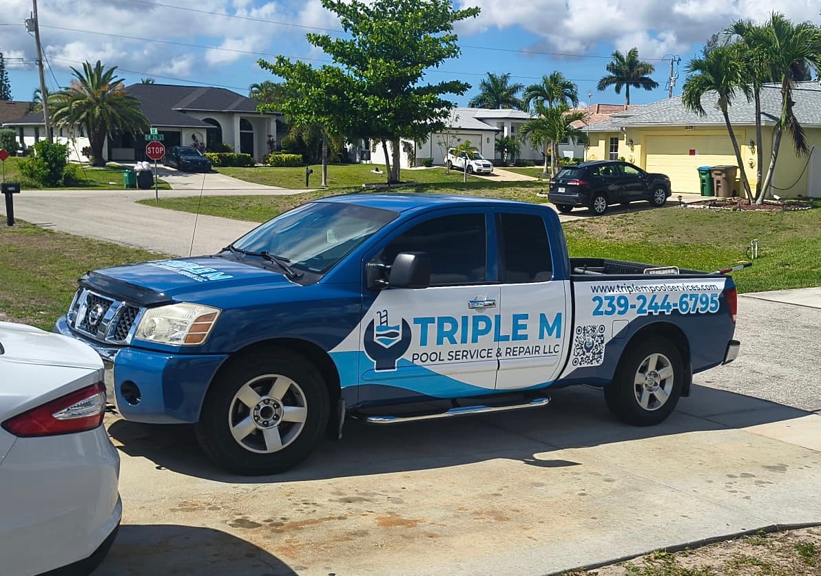 Triple M Pool Service vehicle in Cape Coral